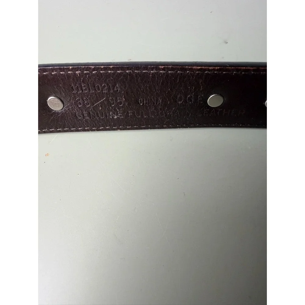 Bill Adler Studio Leather Western Concho Belt Brown Engraved Buckle Size 38